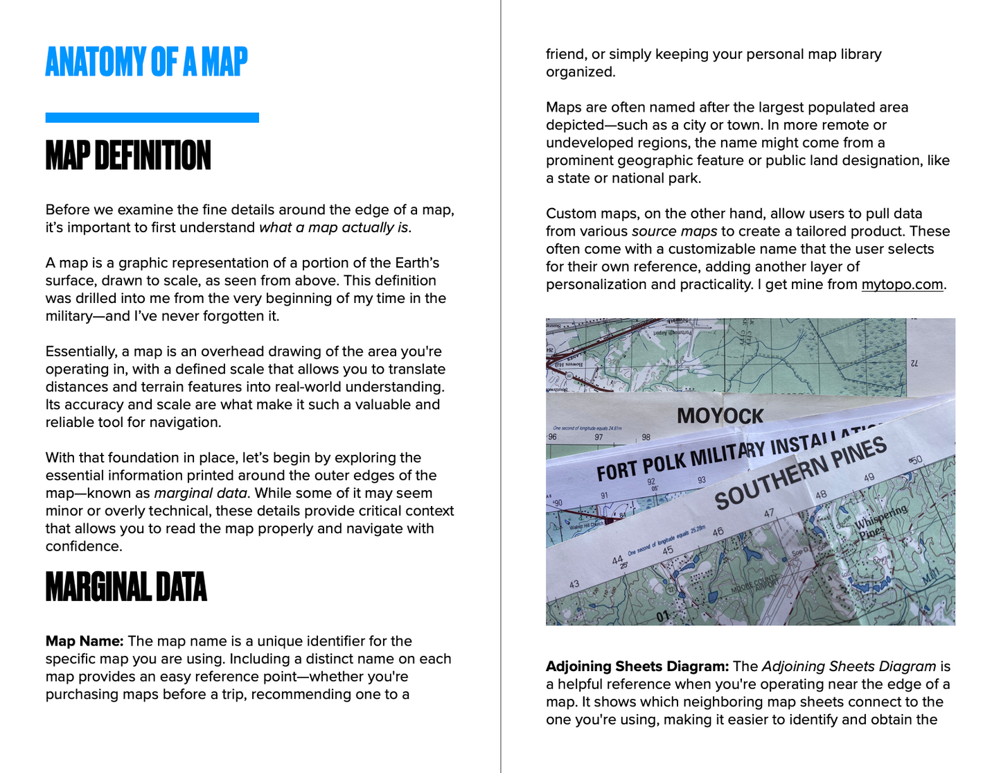 Inside preview of the Map Anatomy PDF showing map reading instruction 2