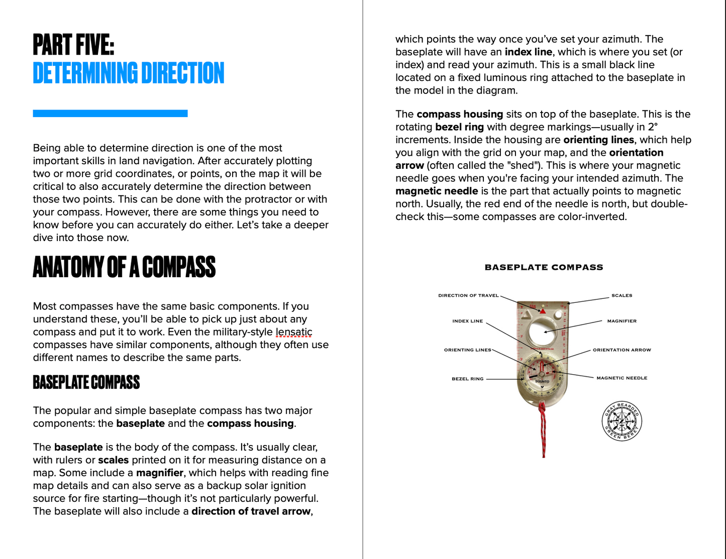 Inside preview of the Determine Direction Map Reading and Land Navigation PDF showing map reading instruction 1