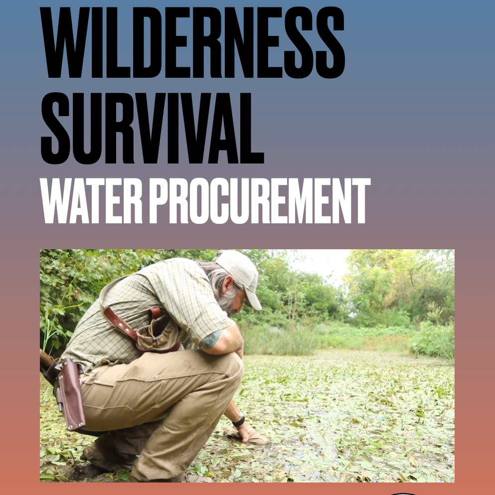 Book cover of 'Wilderness Survival: Water Procurement' by Joshua Enyart with a person in a forest setting.