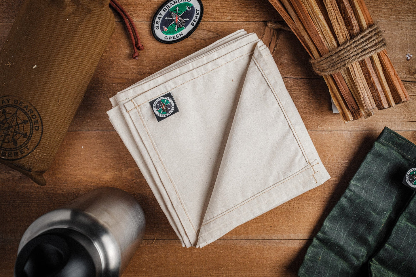 GB2 Bushcraft Multipurpose Cloth - Canvas GP (General Purpose) Versacloth Flat Lay