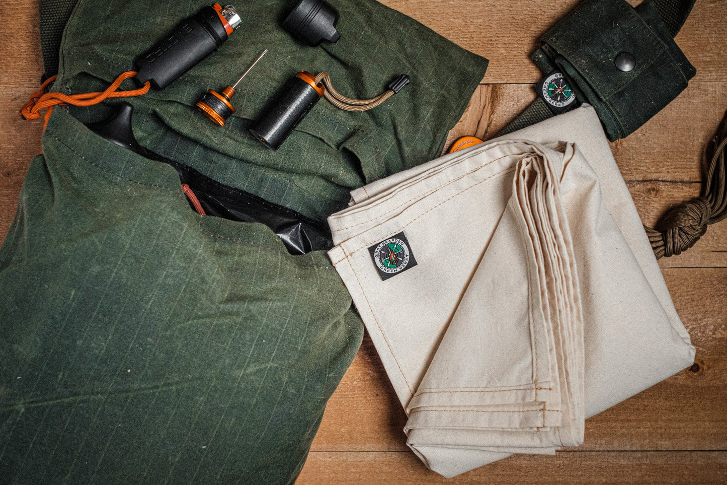 GB2 Bushcraft Multipurpose Cloth - Canvas GP (General Purpose) Versacloth In Use