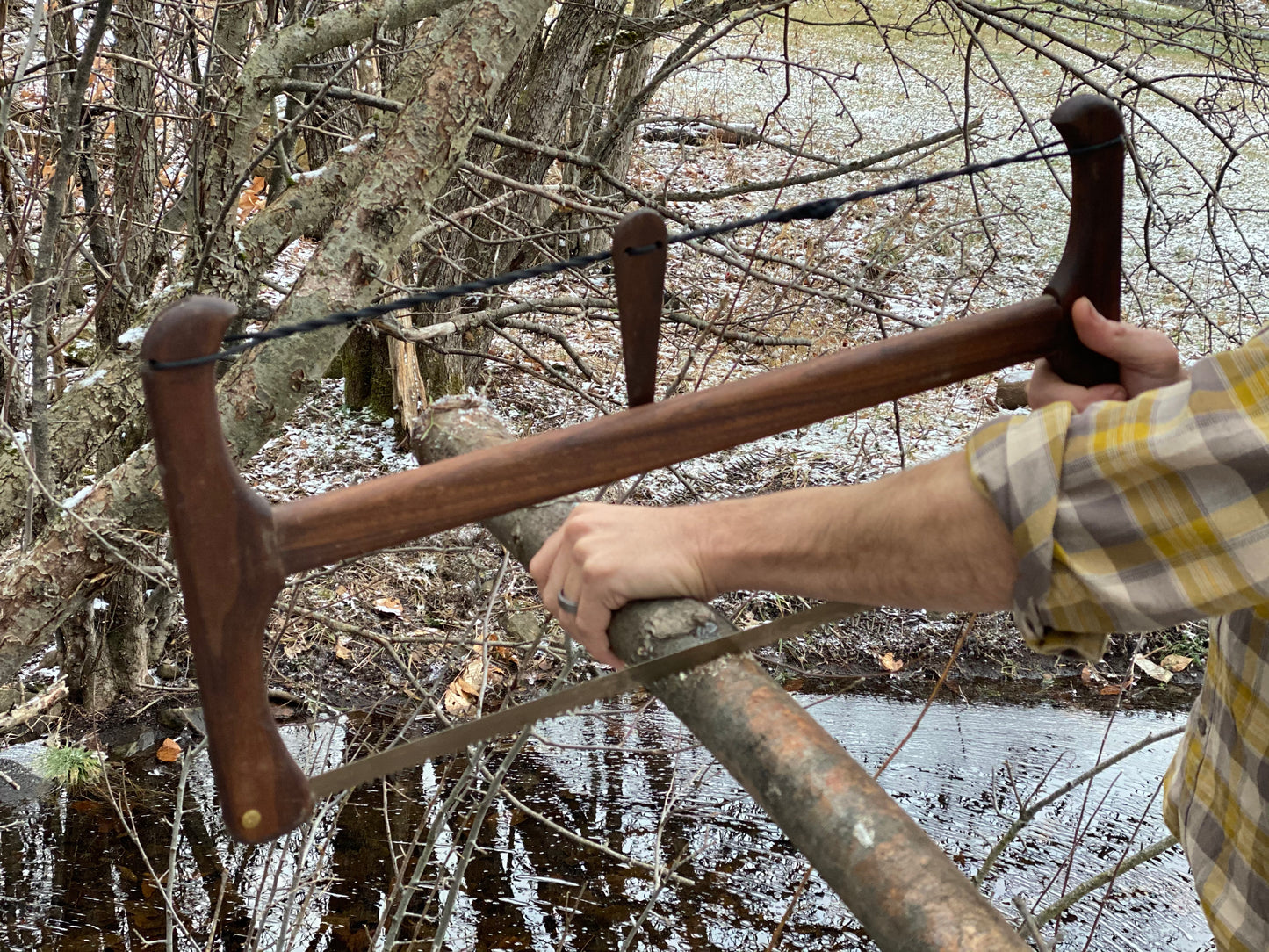 Handmade GB2 Buck Saw with Dry Wood Blade for Outdoor Enthusiasts