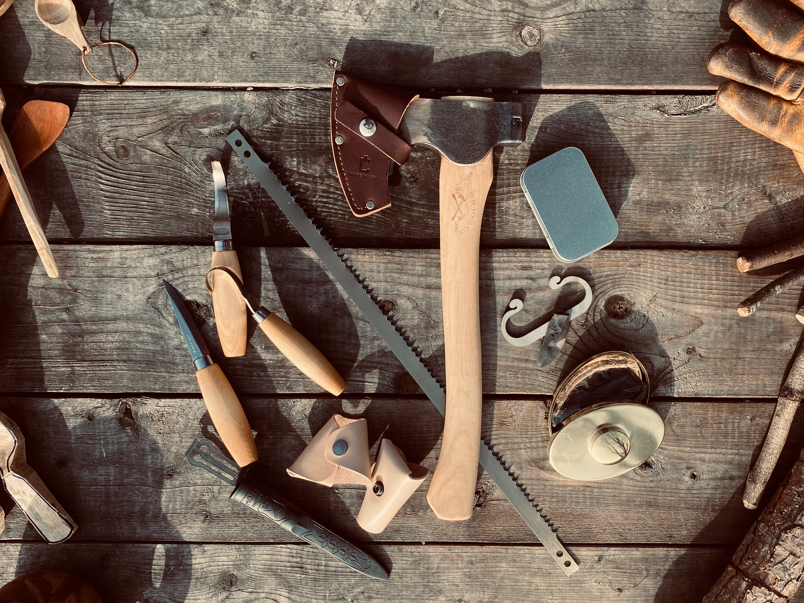 Collection of Bushcraft Tools and Gear