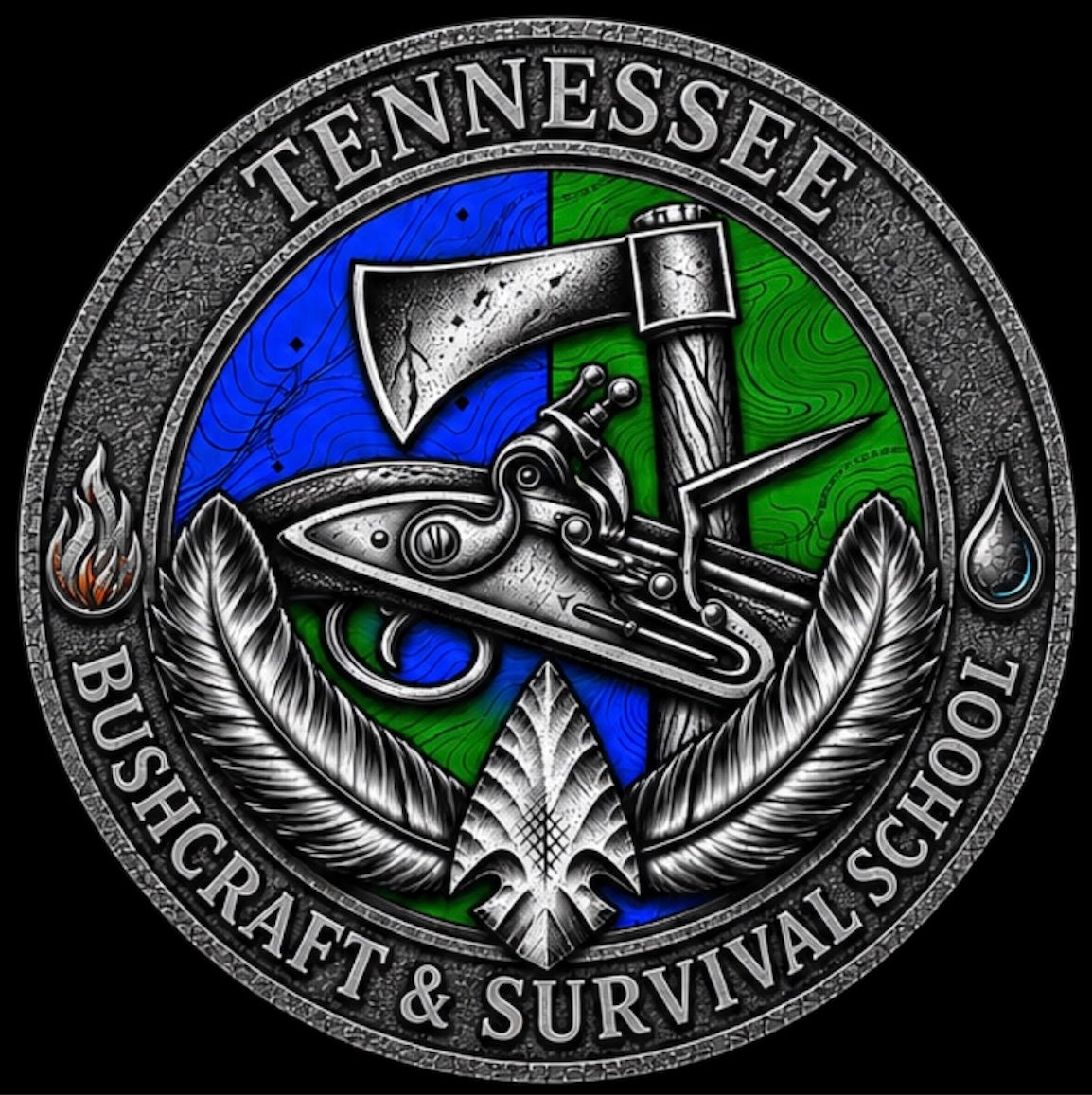 Tennessee Bushcraft & Survival School Color Logo Trucker Hat