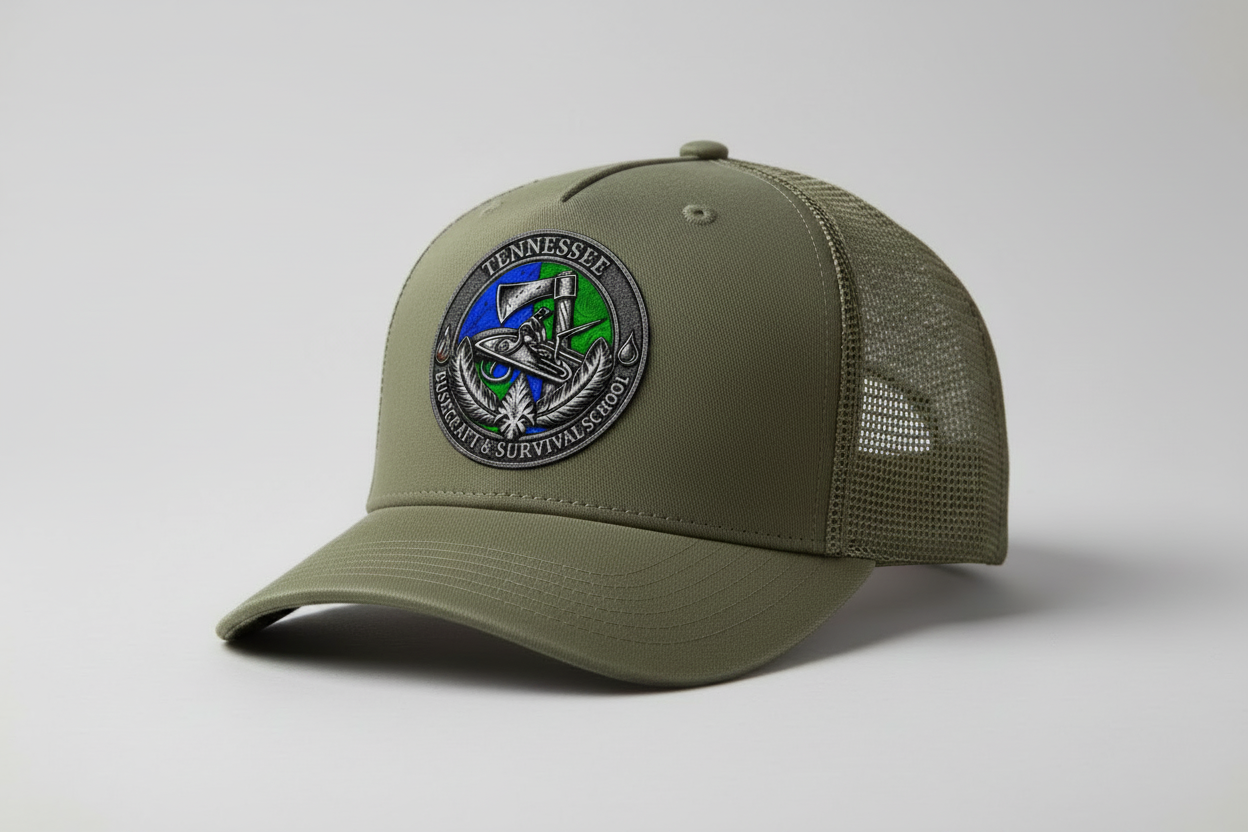 Tennessee Bushcraft & Survival School Color Logo Trucker Hat