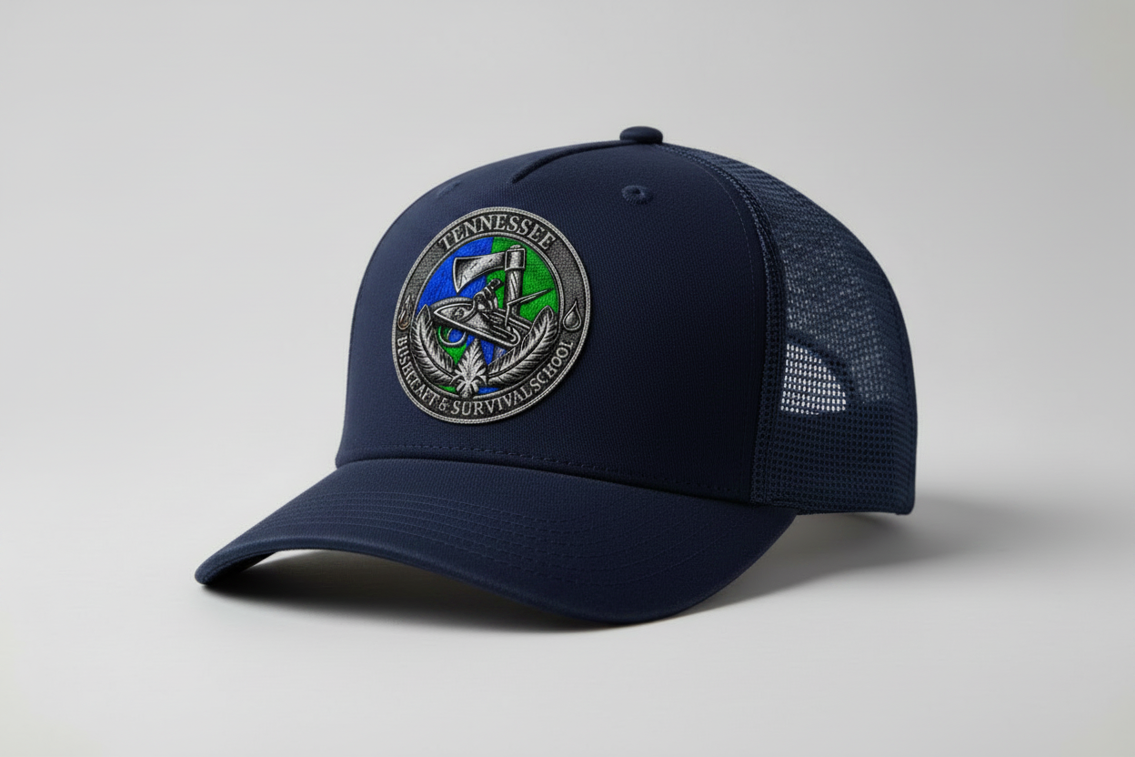 Tennessee Bushcraft & Survival School Color Logo Trucker Hat