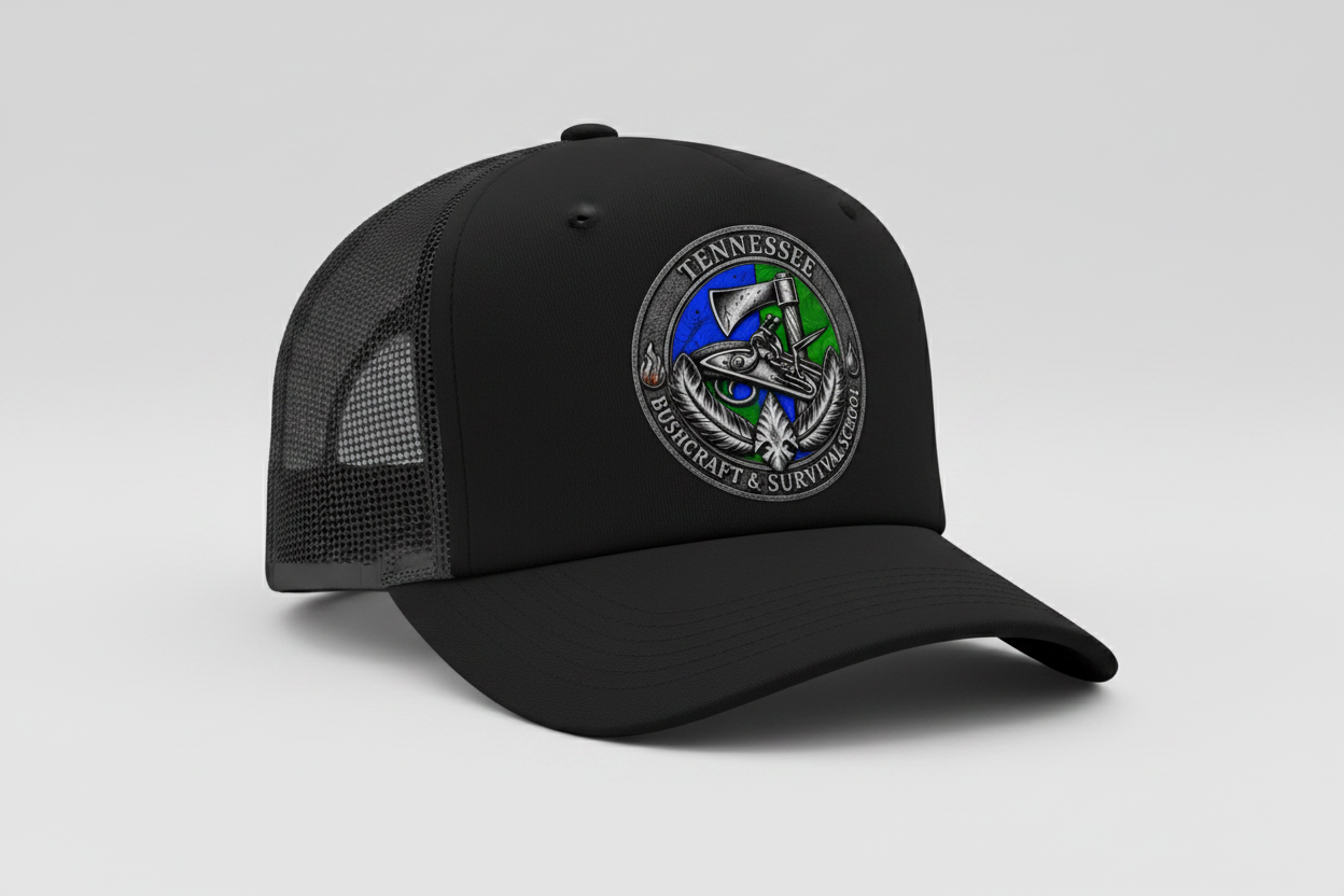 Tennessee Bushcraft & Survival School Color Logo Trucker Hat