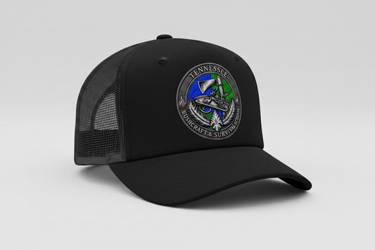 Tennessee Bushcraft & Survival School Color Logo Trucker Hat