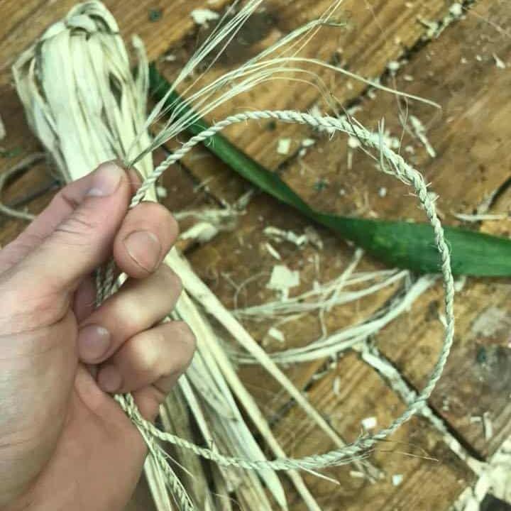 Bushcraft Skills Course - Gray Bearded Green Beret Survival School - Retted Yucca Fiber Natural Cordage