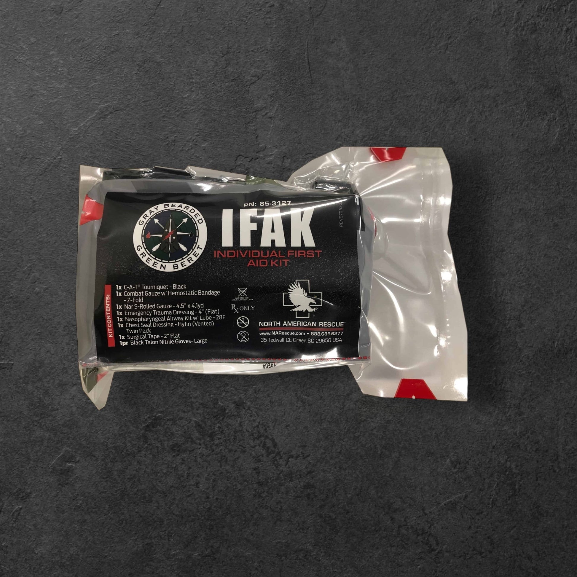 GB2 Individual First Aid Kit (IFAK) – Designed by Gray Bearded Green Beret & Supplied by North American Rescue front