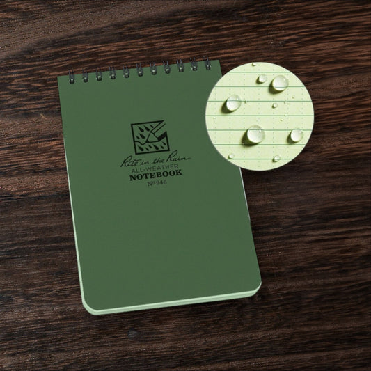 Rite in the Rain Waterproof Spiral Notebook 4" x 6" - Gray Bearded Green Beret