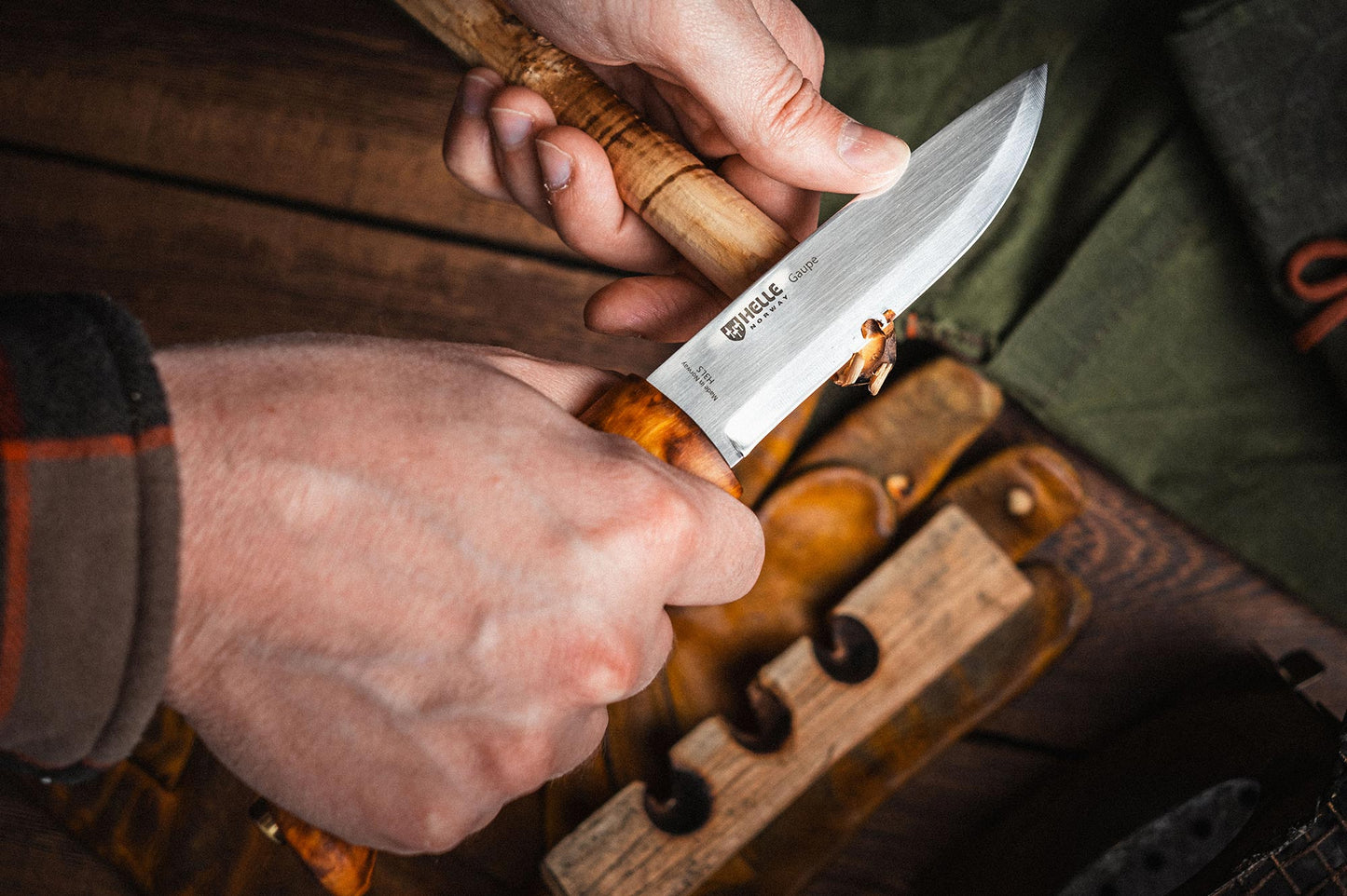 Helle Gaupe Fixed Blade Knife in use