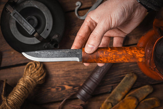 Helle Viking Fixed Blade Knife in hand