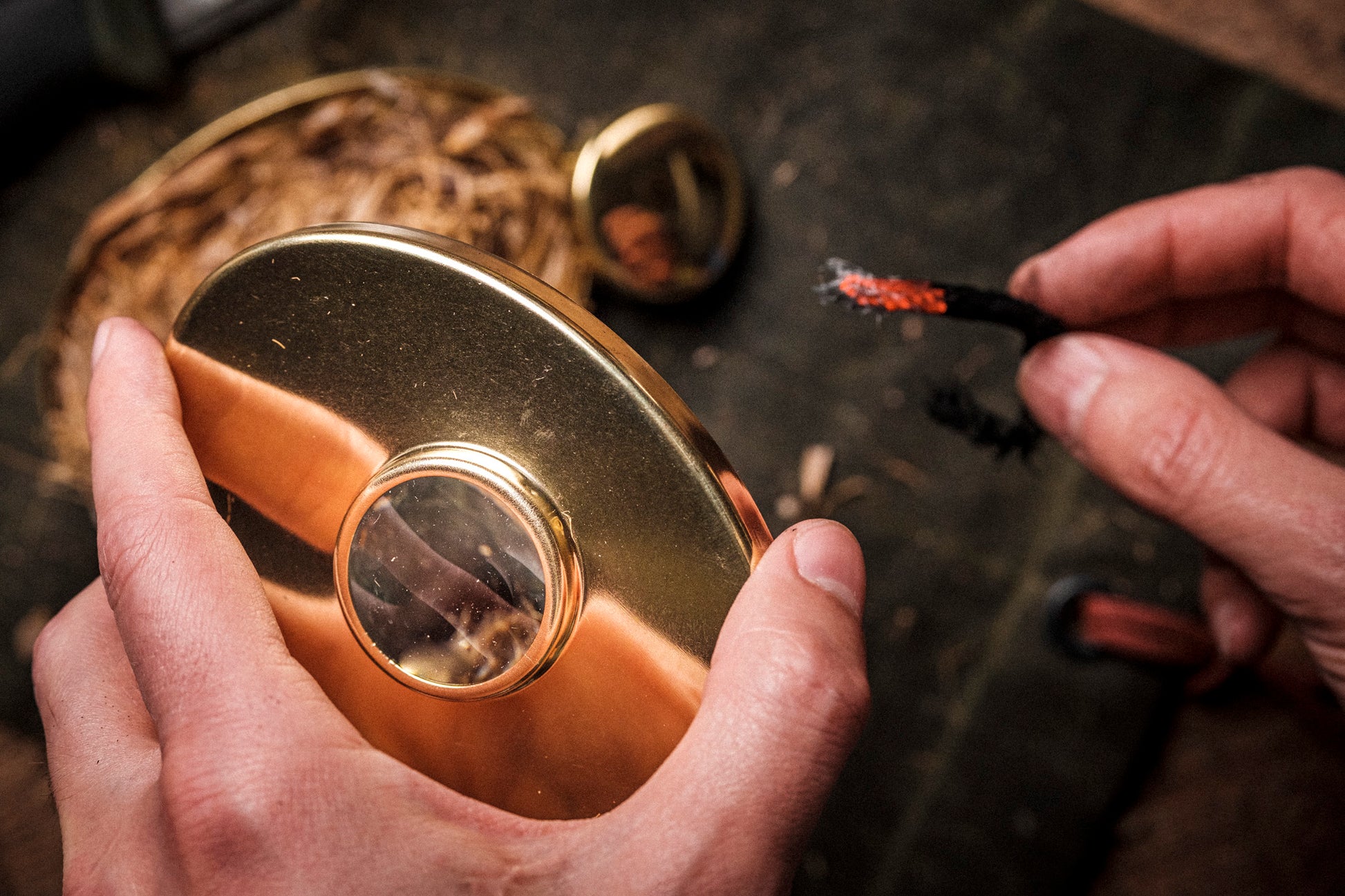 Hudson Bay Tobacco Tin Flint and Steel Kit – Master the Art of Traditional Fire-Making using embedded magnifying lens