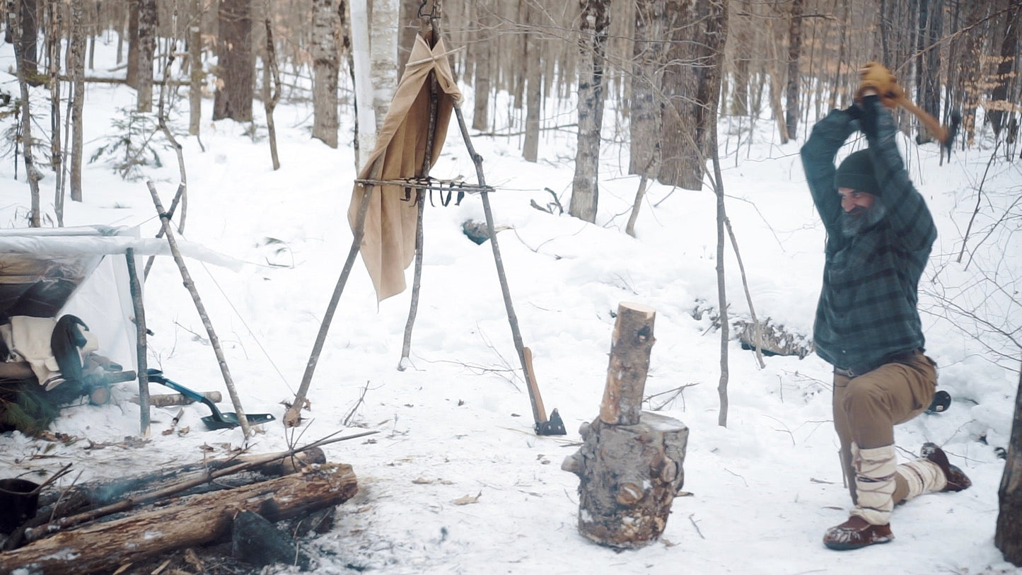 Into the Winter: Winter Survival Film with Joshua Enyart – Essential Skills for Cold Weather Adventures (Streaming, USB, and DVD) Axe Skills Wood Splitting