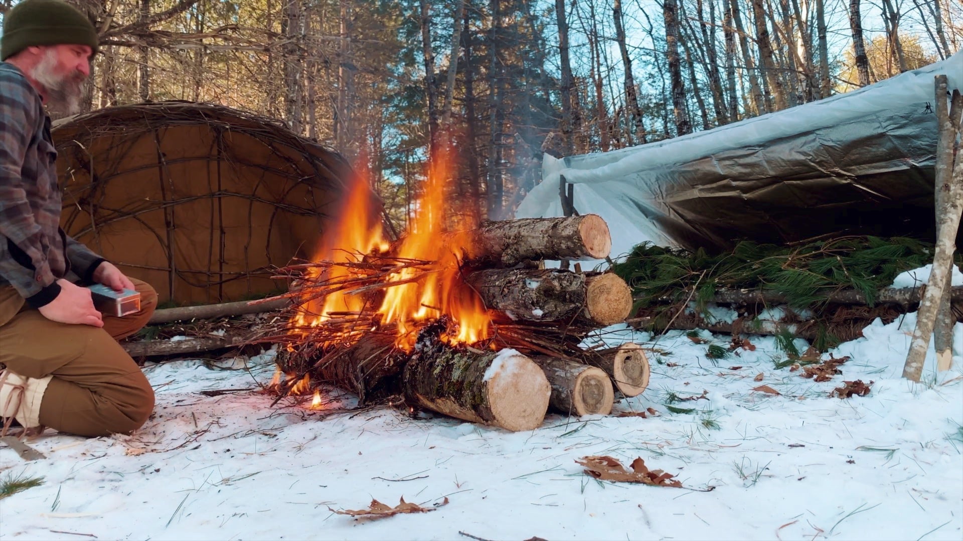 Into the Winter: Winter Survival Film with Joshua Enyart – Essential Skills for Cold Weather Adventures (Streaming, USB, and DVD) Long Fire and Super Shelter