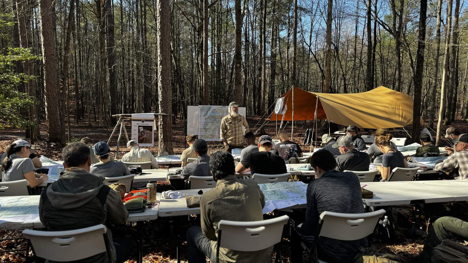 Master Navigator Land Navigation Course — Gray Bearded Green Beret Joshua Enyart Teaching Map Reading Outdoor Classroom