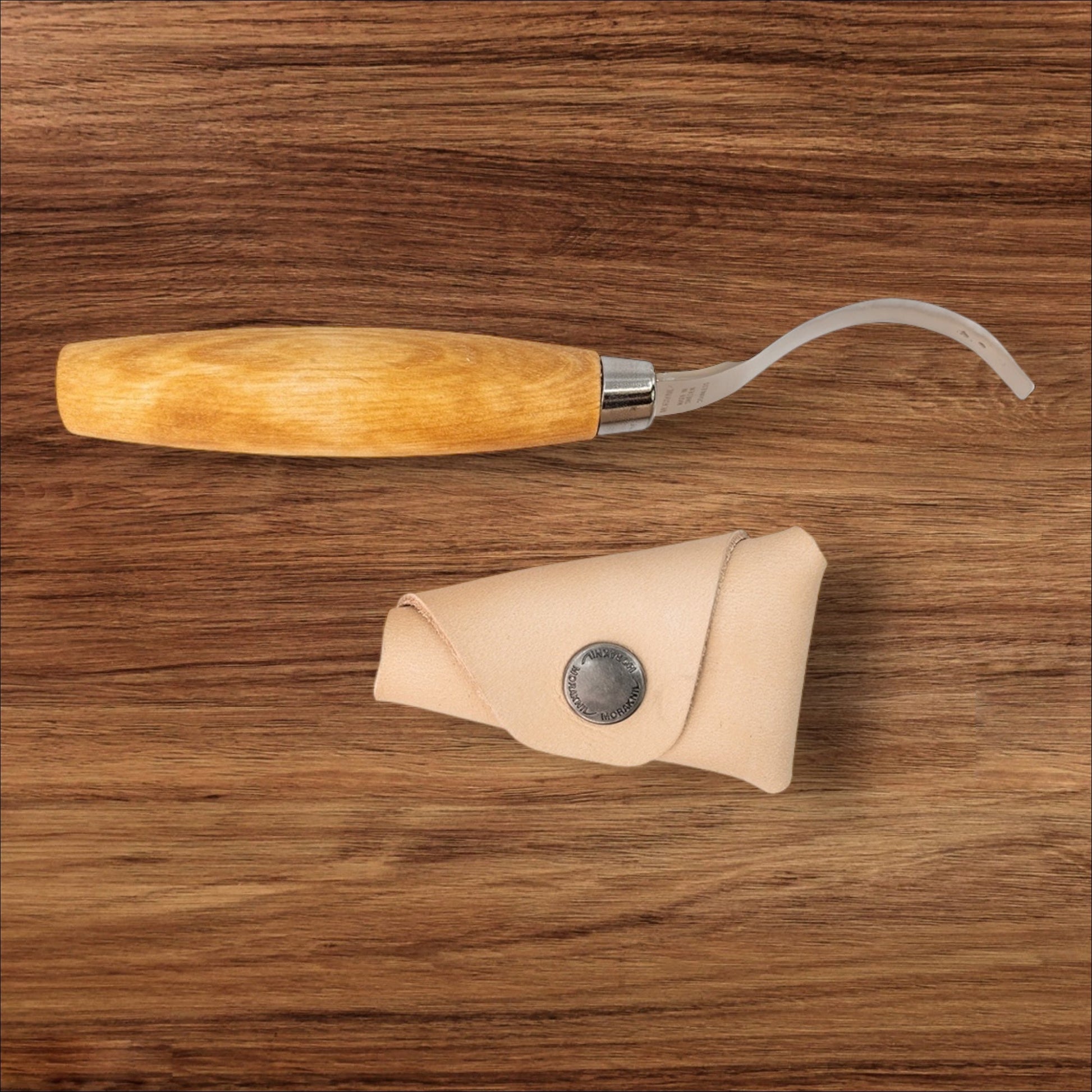 Mora 163 Hook Knife Double Edge Carver with Leather Sheath: Precision for Larger Radius Carving