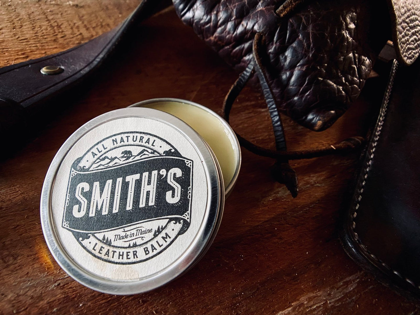 Smiths Leather Balm All Natural Leather Conditioner Made In Maine 1 Oz Tin