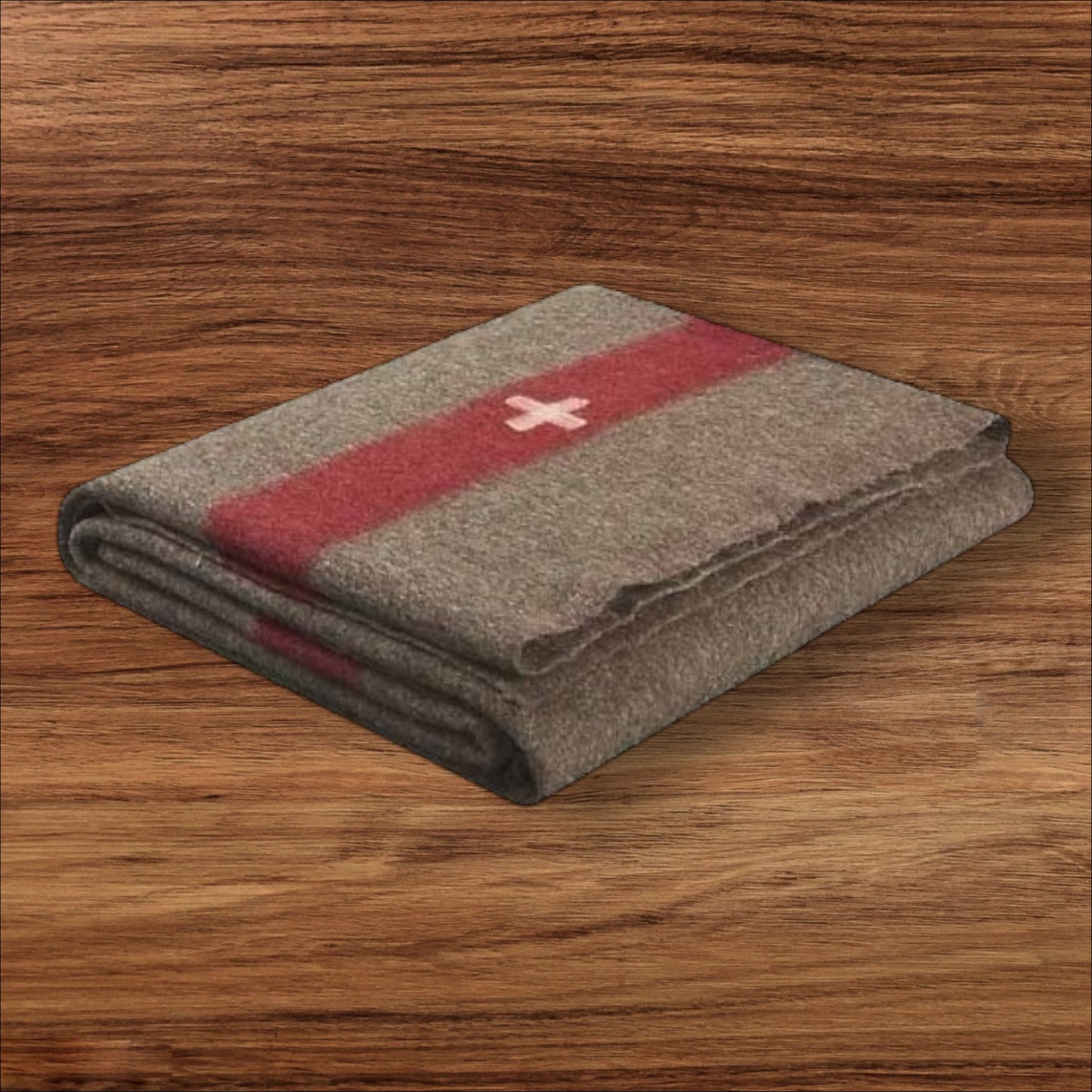 Swiss Army Wool Blanket – 100% Wool Camping and Emergency Blanket Folded