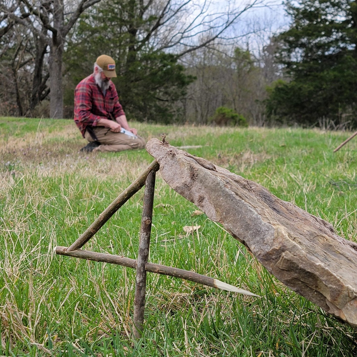 Wilderness Survival Course - Gray Bearded Green Beret Survival School - Figure 4 Deadfall Primitive Trap