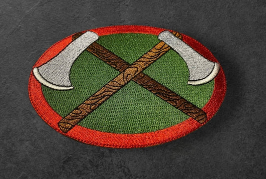 Wilderness Survival Training and Certification Program - Gray Bearded Green Beret Survival School Official Crossed Tomahawk Patch