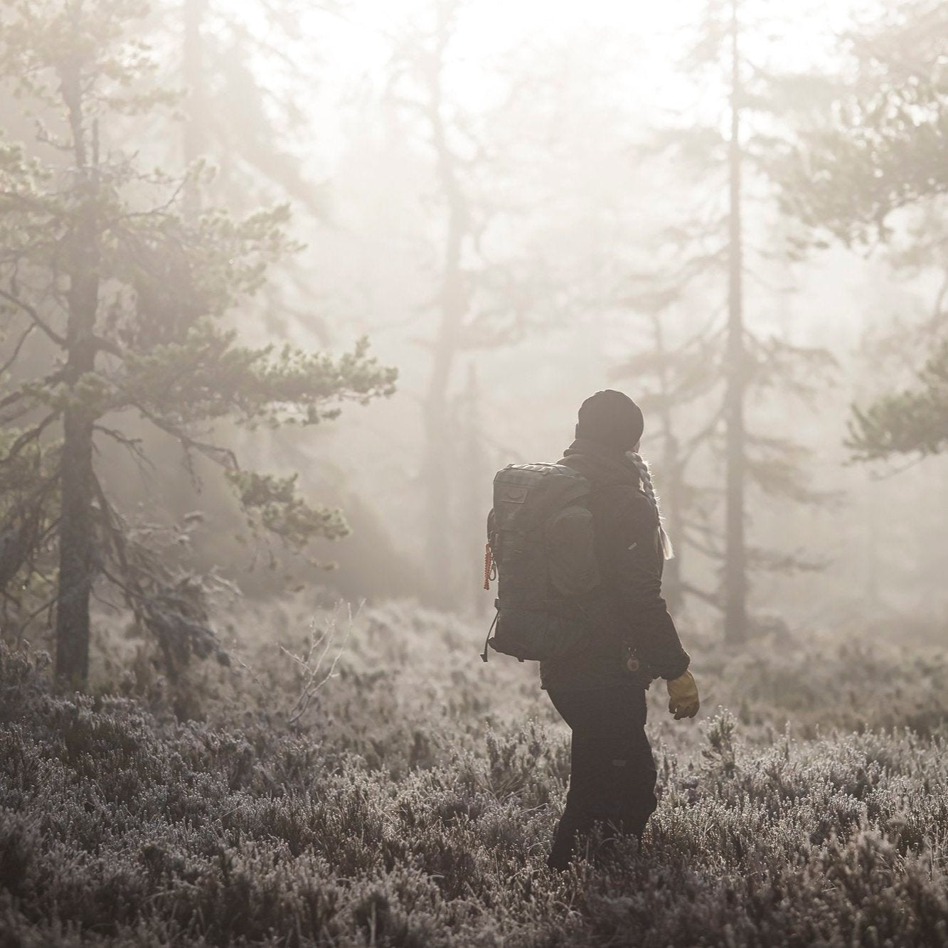 Winter Survival Course - Gray Bearded Green Beret Survival School Ida Olsson Woman in Snowy Forest with Backpack