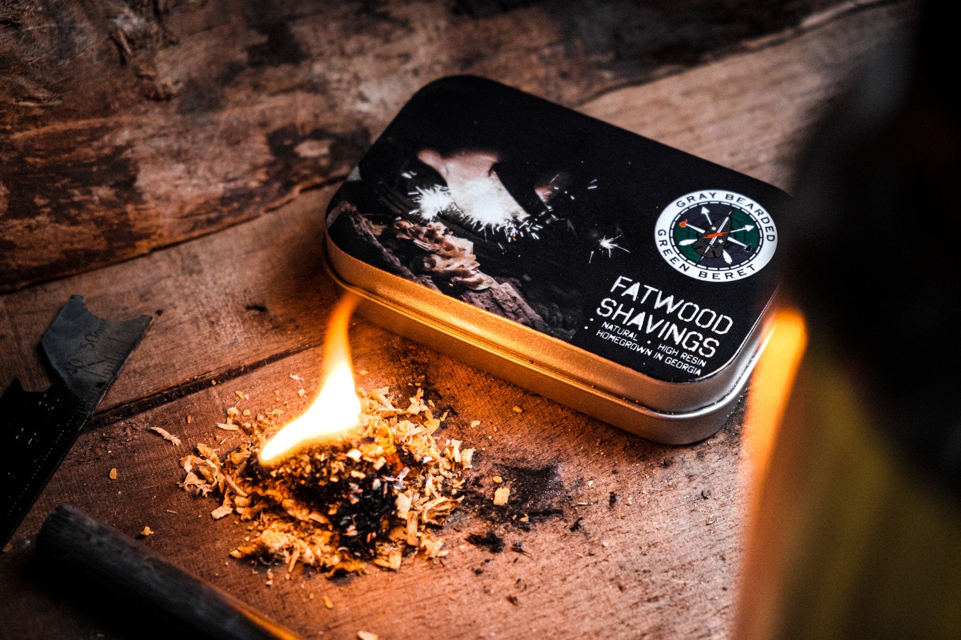 GB2 Fatwood Fire Starter – All-Natural Emergency Tinder in Shavings, Sticks, and Kits fatwood shavings in use