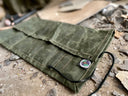 GB2 Waxed Canvas Bushcraft Knife and Tool Roll unrolled