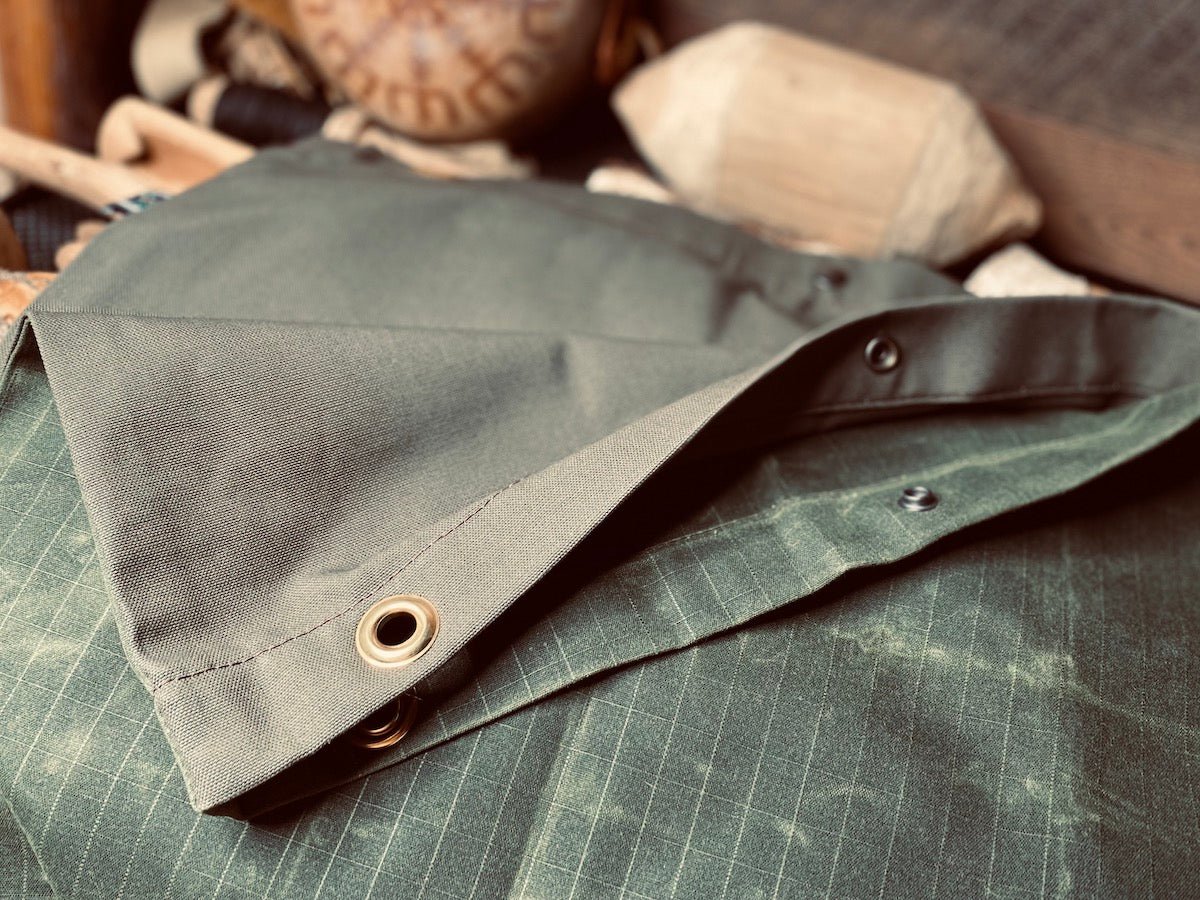 GB2 Waxed Canvas Premium Bushcraft Bed Sleeve Reinforced Grommets and Snap Closures