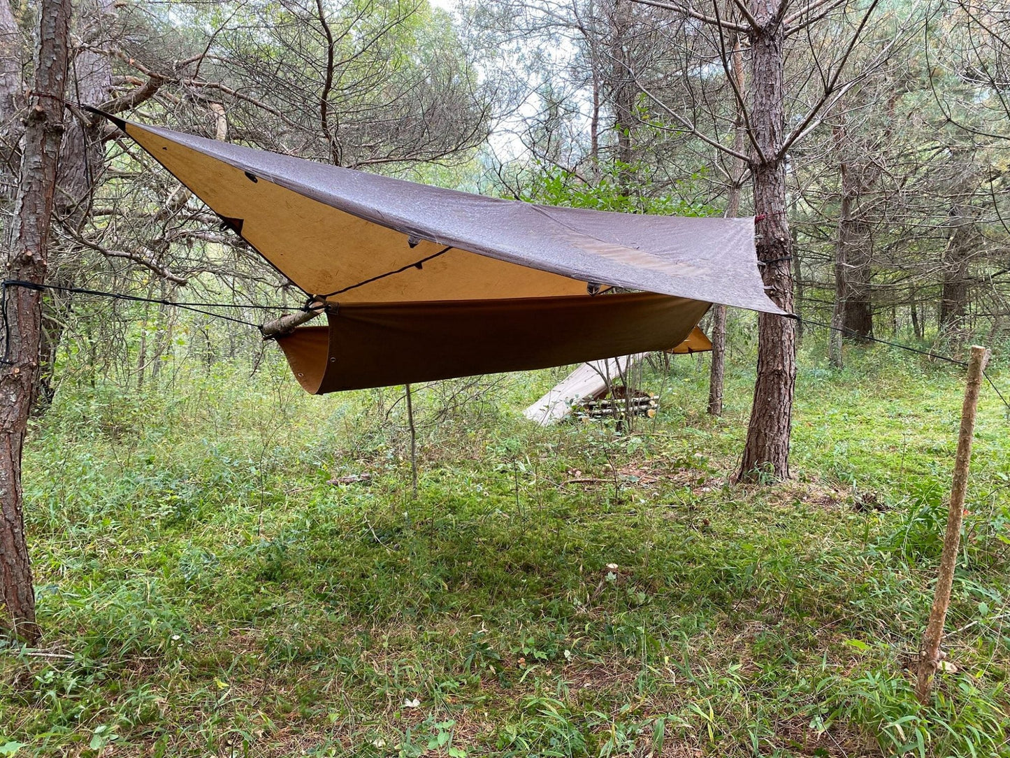 GB2 Waxed Canvas Premium Bushcraft Bed Sleeve Hammock Configuration