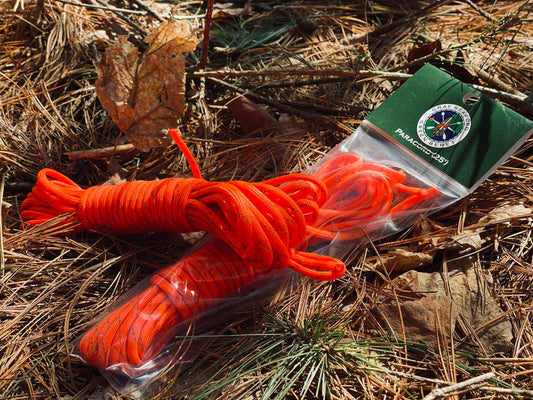 Reflective Paracord Hank (25') Neon Orange - Gray Bearded Green Beret