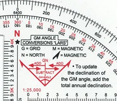 Round Military Protractor: Accurate Land Navigation and Map Reading Tool Declination G-M Angle Diagram